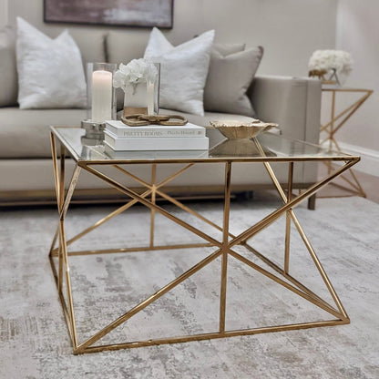 In Stock - Romaro Premium Abstract Gold Coffee Table