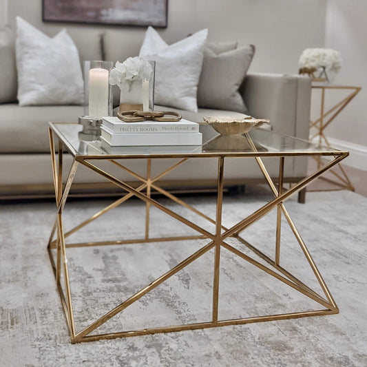 In Stock - Romaro Premium Abstract Gold Coffee Table