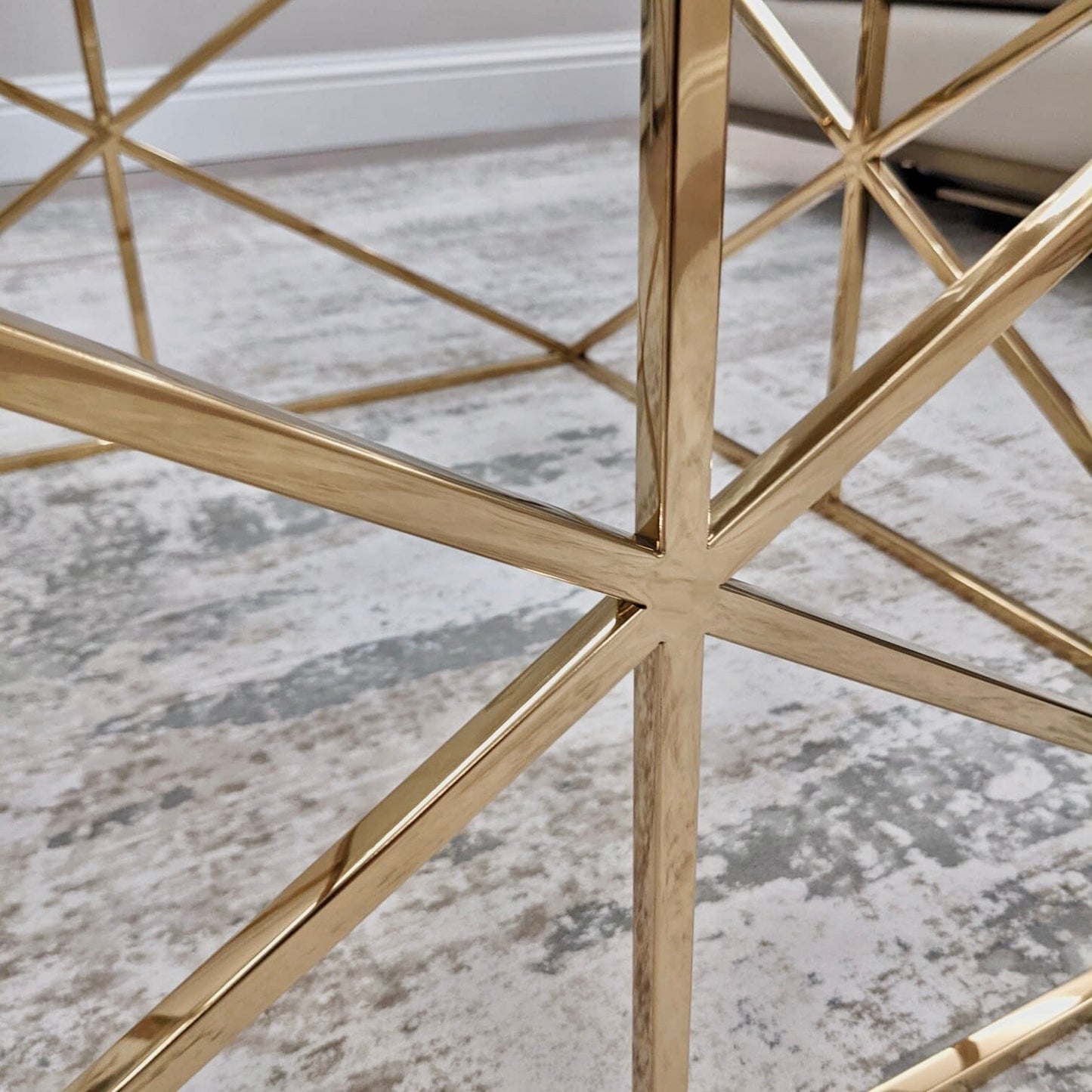In Stock - Romaro Premium Abstract Gold Coffee Table