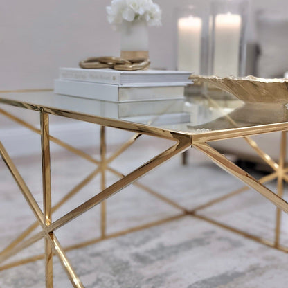 In Stock - Romaro Premium Abstract Gold Coffee Table