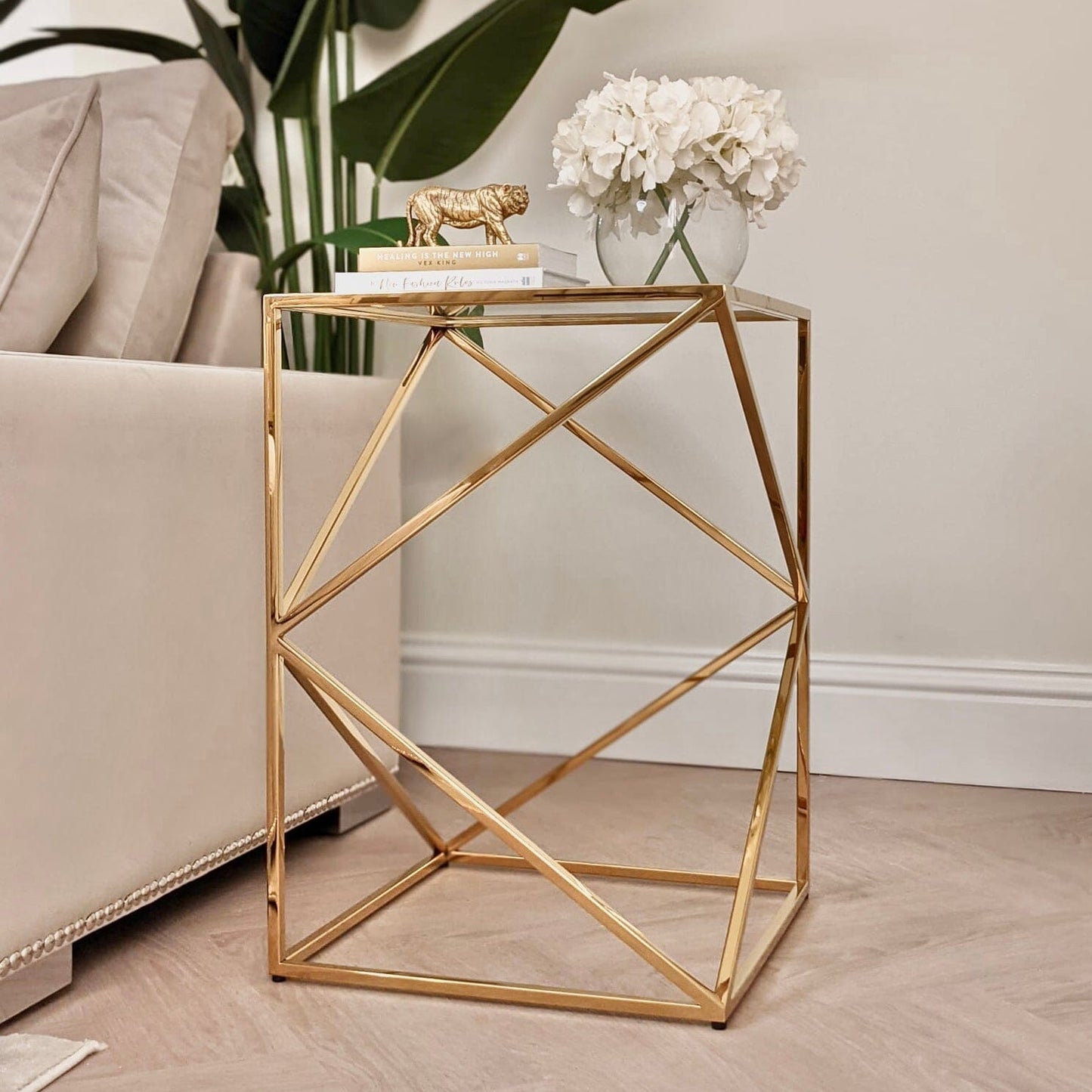 In Stock - Romaro Premium Abstract Gold End Table