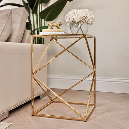 In Stock - Romaro Premium Abstract Gold End Table