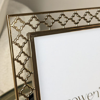 Sarai Gold Lattice Metal Photo Frame - 4x6"