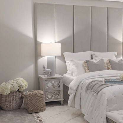 In Stock - Smoke Grey Velvet Individual Upholstered Headboard Panel - 45cm