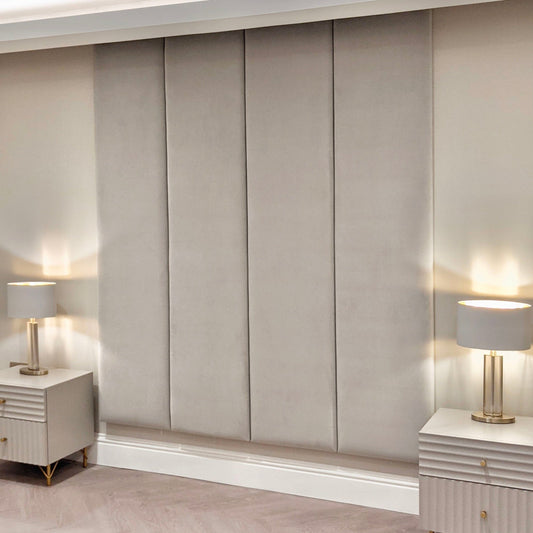 In Stock - Smoke Grey Velvet Individual Upholstered Headboard Panel - 45cm