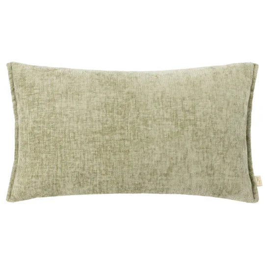 Souffle Sage Green Woven Cushion with Oxford Border - 30x50cm
