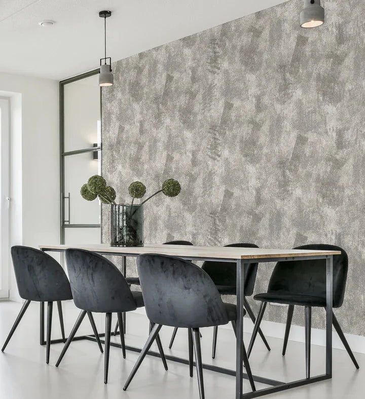 Tacoma Grey & Cream Brush Stroke Patterned Wallpaper