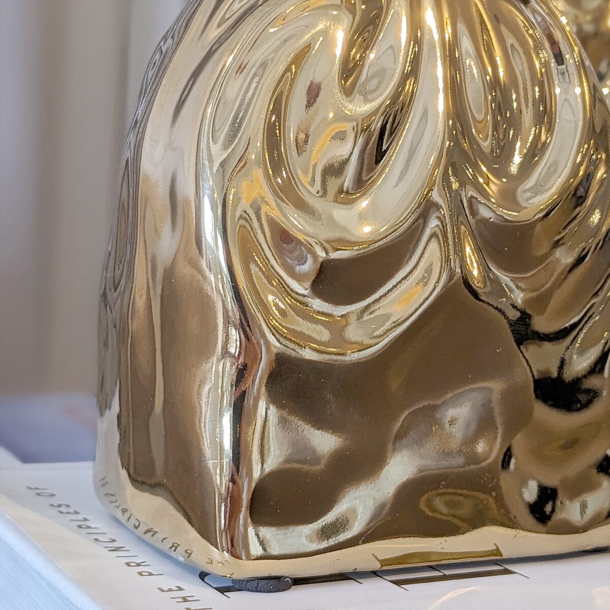 Tesora Gold Crinkled Ceramic Bag Vase