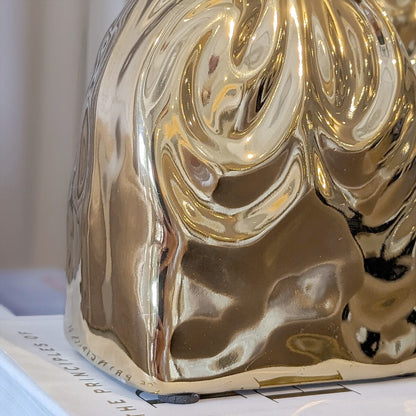 Tesora Gold Crinkled Ceramic Bag Vase