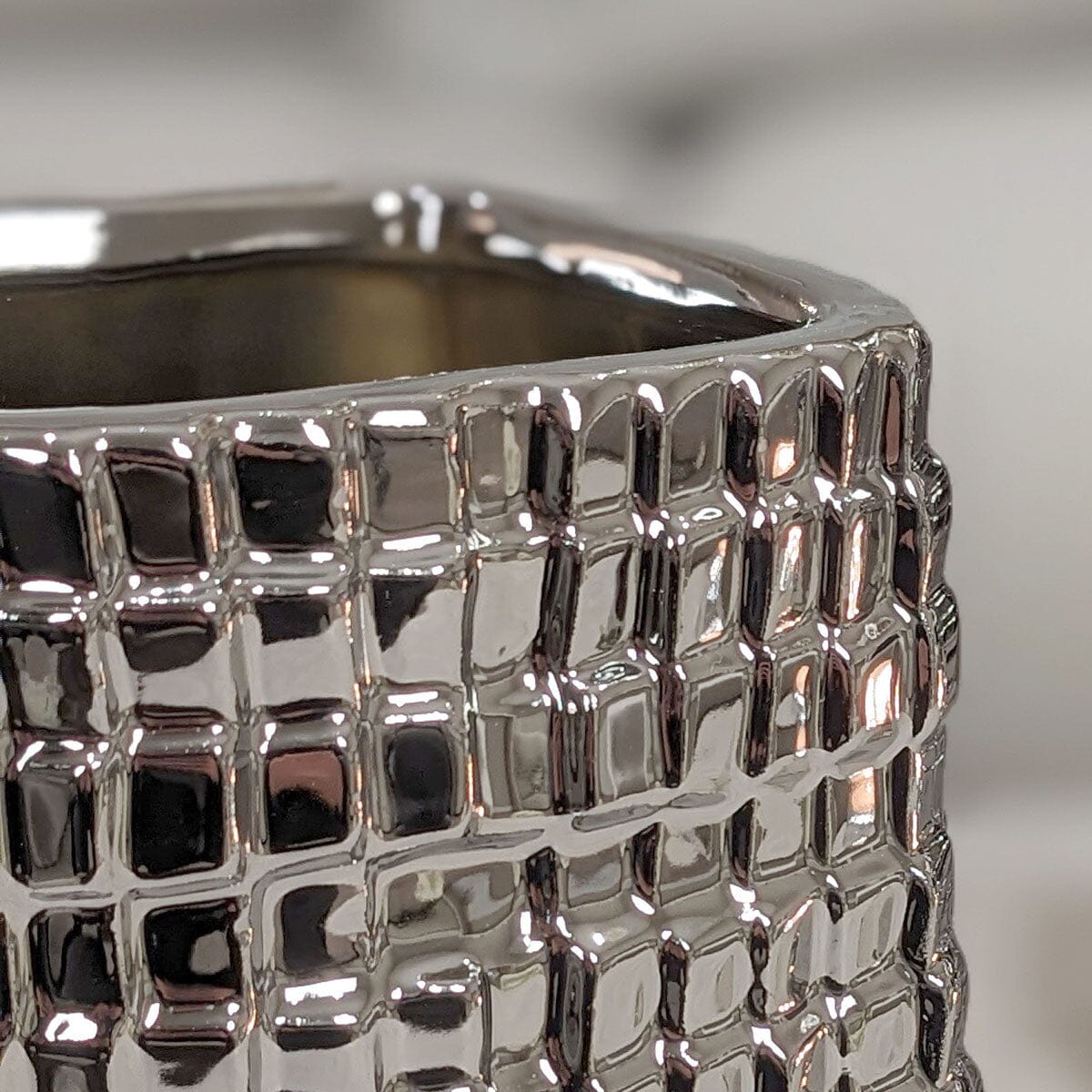 Vieste Tall Silver Abstract Vase