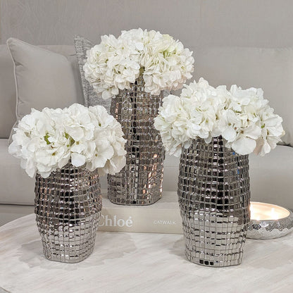 Vieste Large Silver Abstract Vase