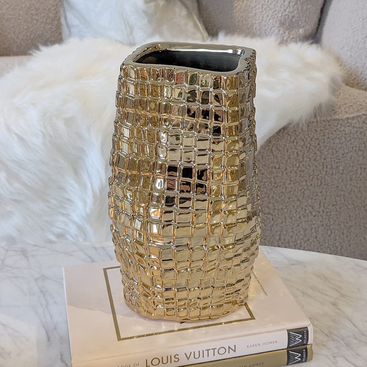 Vieste Medium Gold Abstract Vase