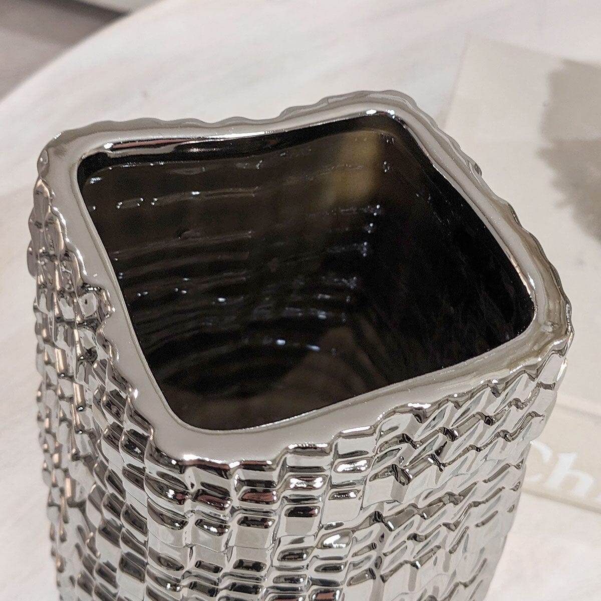 Vieste Medium Silver Abstract Vase