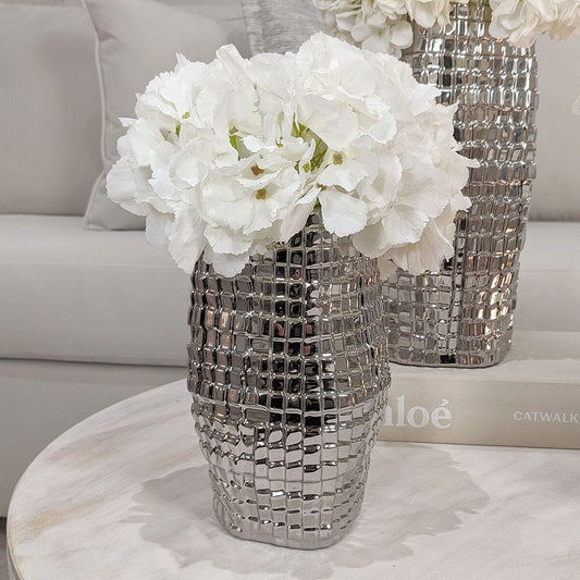 Vieste Medium Silver Abstract Vase