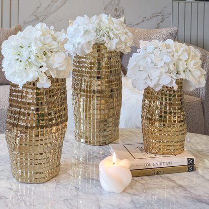 Vieste Tall Gold Abstract Vase